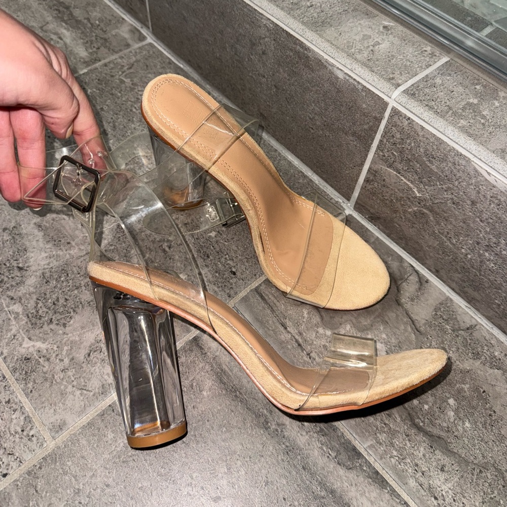 Clear Block Heels